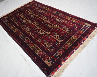 トルクメン アラ マクマル ラグ 4 x 6 フィート アフガニスタン 幾何学