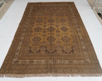Vintage Rug, Turkish Rug, 7x10 Large Rugs, Oushak Rug, Rugs For
