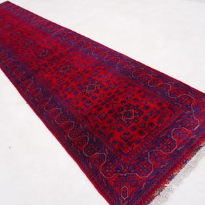 Afghan Bukhara Rug 14 ft Runner Rug, High Quality Soft Wool Stunning Turkoman Handmade Woo Rug, Hall way Runner, Khal Muhammadi Bukhara Rug image 9