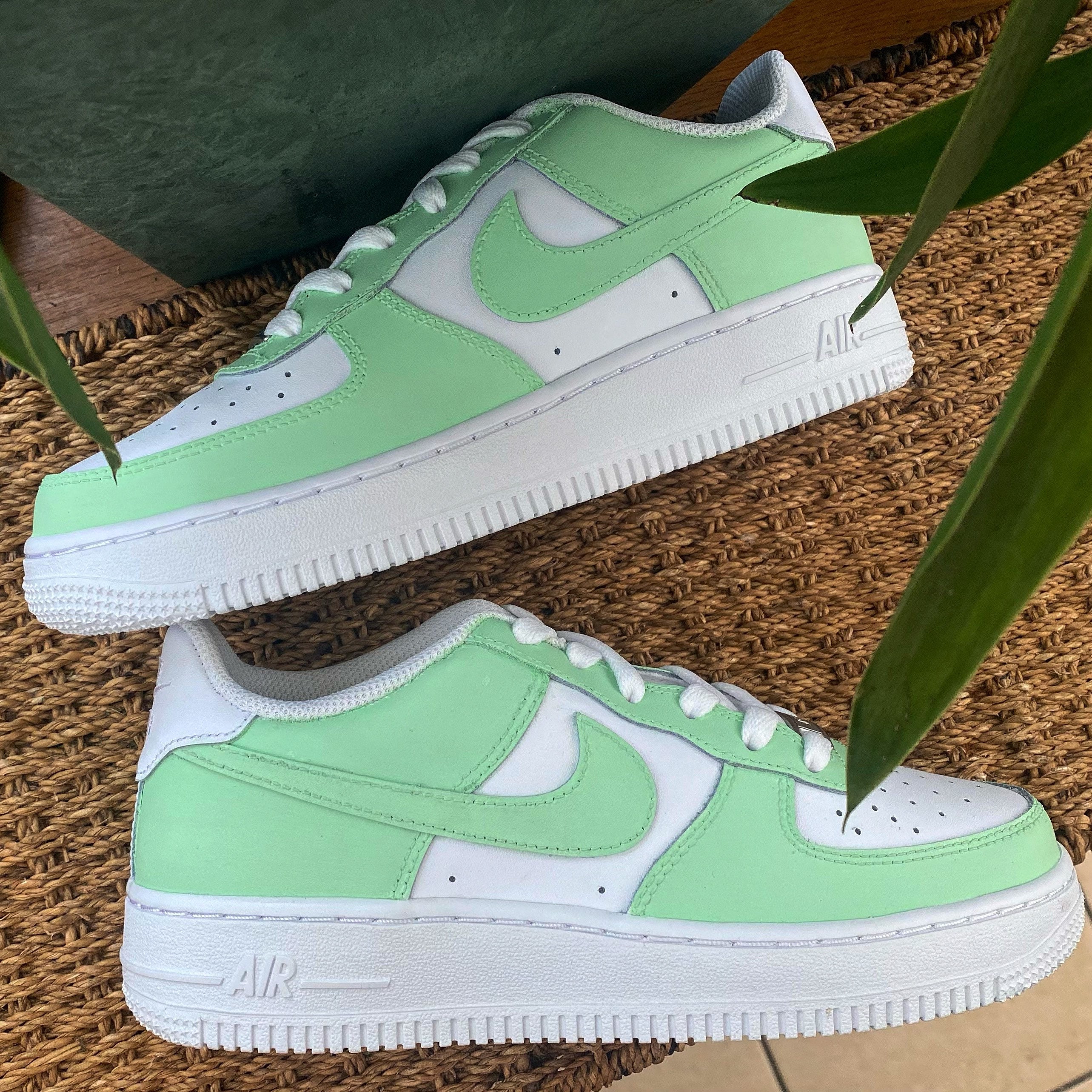 Green Custom Airforce1 Etsy