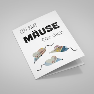 Money gift &quot;a few mice&quot; | A6 folding card to print out