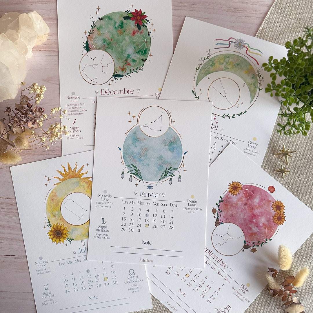 Lunar Calendar 2025 Lunarium Watercolor Moon Lunar Calendar Wall
