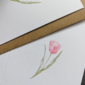 Aquarell Tulpe Karte | Handillustriert | Individuelle Karte | Umschlag enthalten