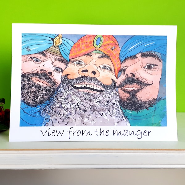 Three Wisemen Christmas card, Macmillan Cancer Charity Xmas card, Nativity scene  Card, Humorous Christmas card, Funny Wisemen card, 3 Kings