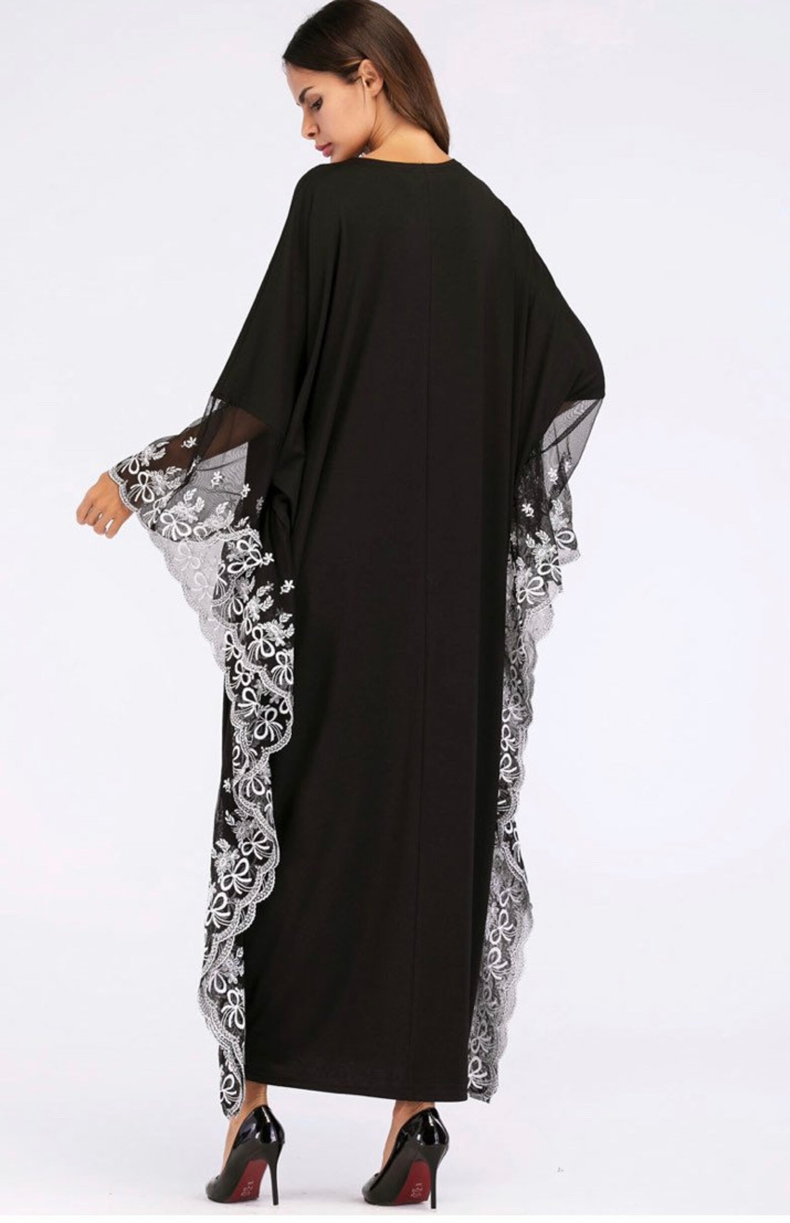 black lace kaftan