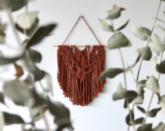 Small Macrame Wall Hanging | Personalized Tapestry Small Wall Hanging Wall Decor, Boho Hippie room decor over bed wall hanging art