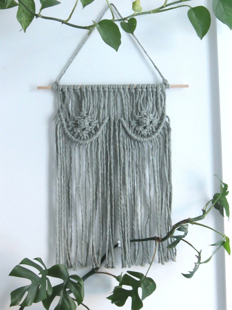 macrame boobie wall hanging // breast wall hanging feminine wall art gifts for women femme art for her housewarming gift image 3