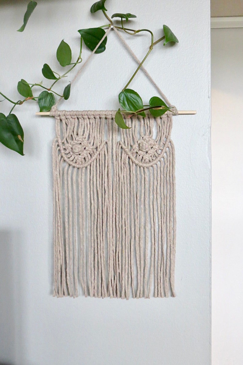 macrame boobie wall hanging // breast wall hanging feminine wall art gifts for women femme art for her housewarming gift image 1