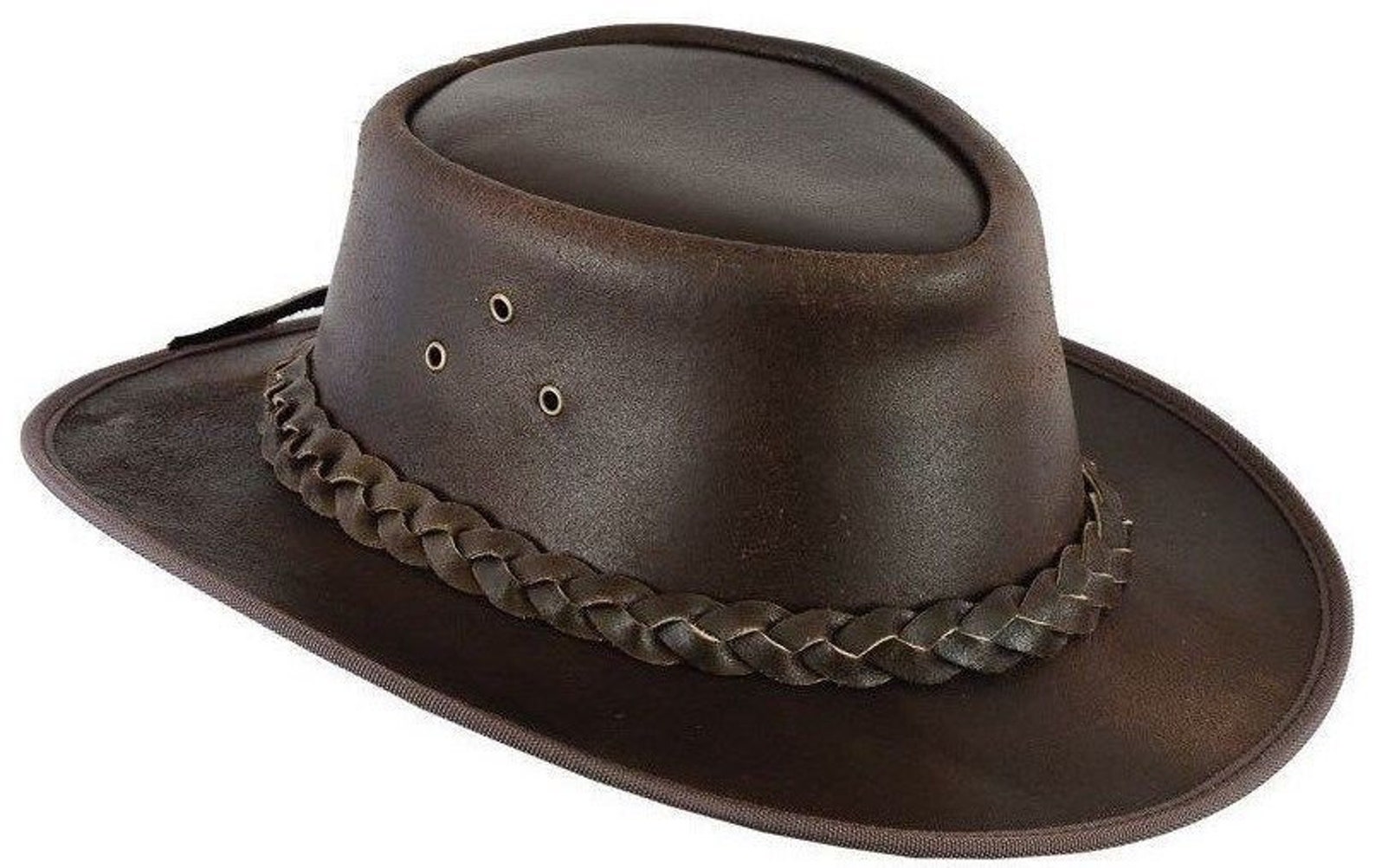 Australian Real Leather Cowboy Hat Western Aussie Style Hat Etsy