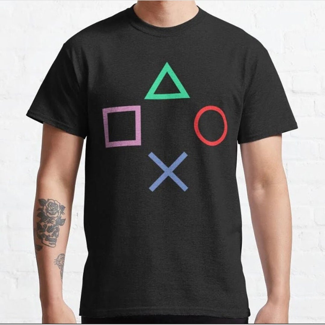 Playstation Buttons Logo PS1 PSX PS2 PS3 PS4 PS5 Classic T-shirt ...