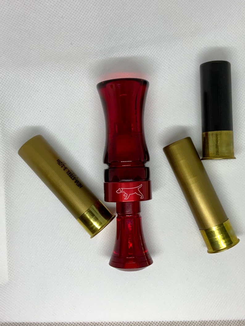 Hand Crafted Acrylic Duck Call Fire Engine Red image 1