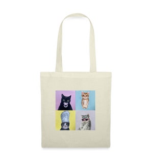 Cat Meme Tote Bag Beige