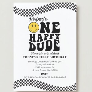 One happy dude Invitation