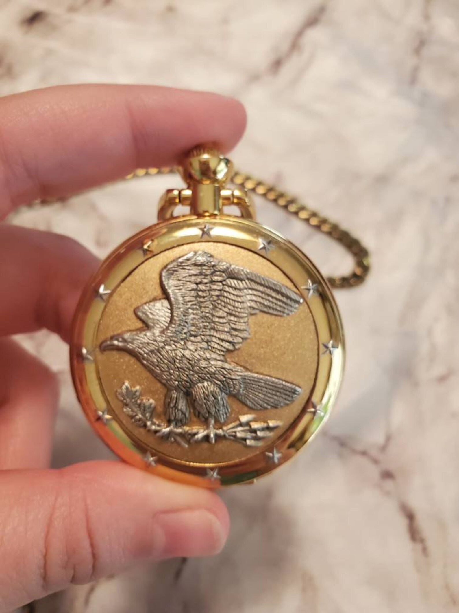 Majesti Watch Company Bald Eagle Pocket Watch Etsy