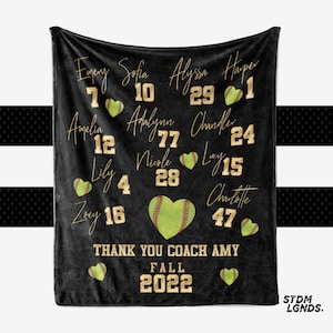 Coach Signature Heart, personalized blanket;Any color background. 2 sizes: 50&quot;x60&quot; and 60&quot;x 80&quot;
