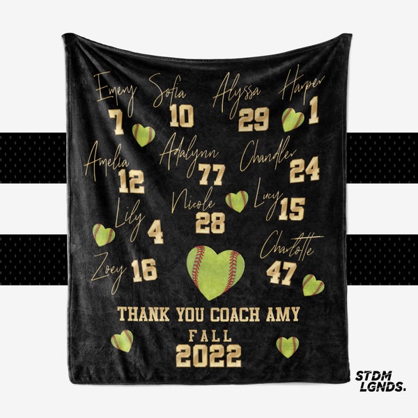 Coach Signature Heart, personalized , Any color background. 3 sizes: 30"x40", 50"x60" and 60"x 80". Get a measuring tape for blanket size.