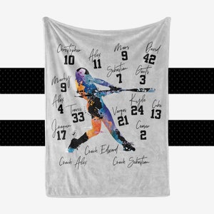 Custom blanket with Signature Series Baseball or Softball; Personalized blanket; 2 sizes: 50&quot;x60&quot; and 60&quot;x 80&quot;