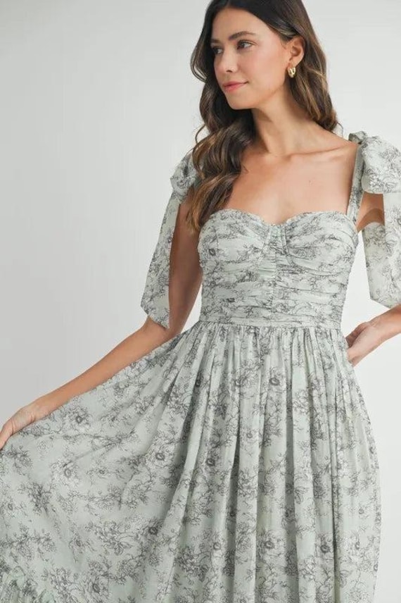 knee length dresses for ladies Mable Crotchet Lace Trim Mini – Genevieve Lake Geneva main image 1