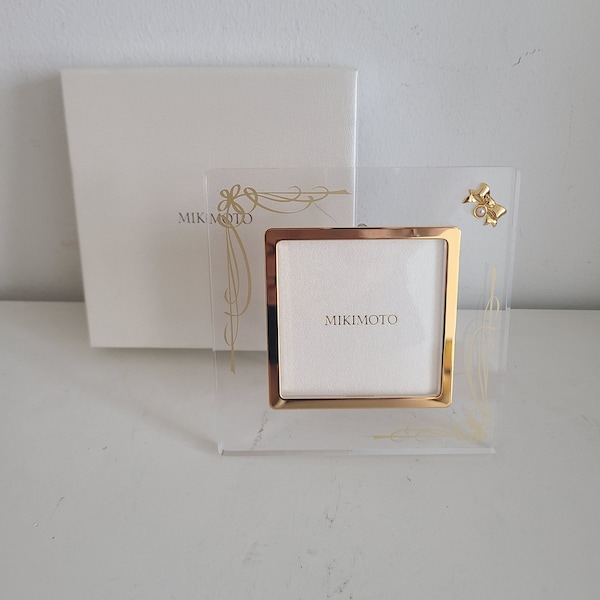 Vintage Mikimoto Small Square Picture Frame with pearl