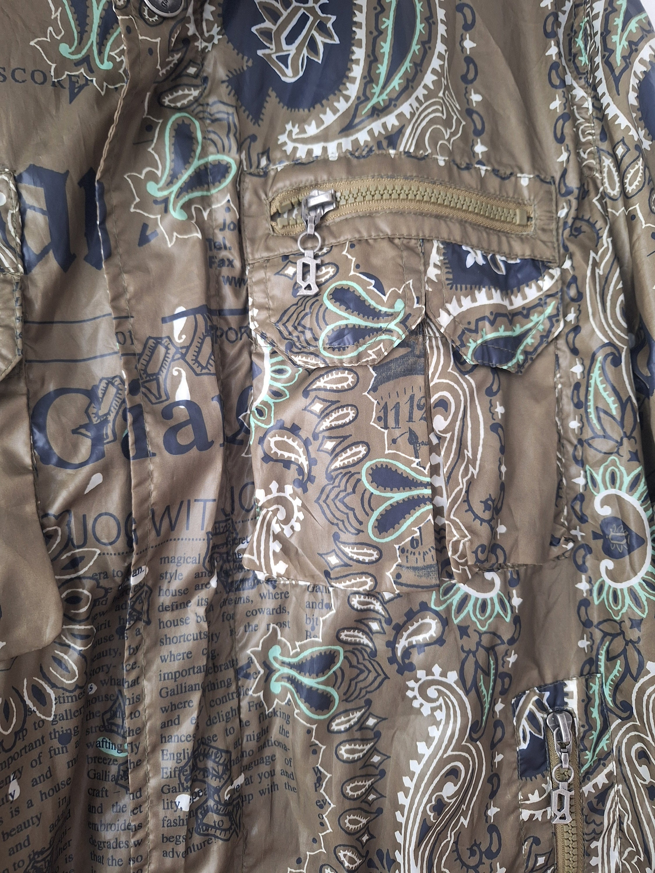 ジャケット・アウター galliano News Paper Military Jacket Super Rare John Galliano Unisex Newspaper Print Jacket - Etsy