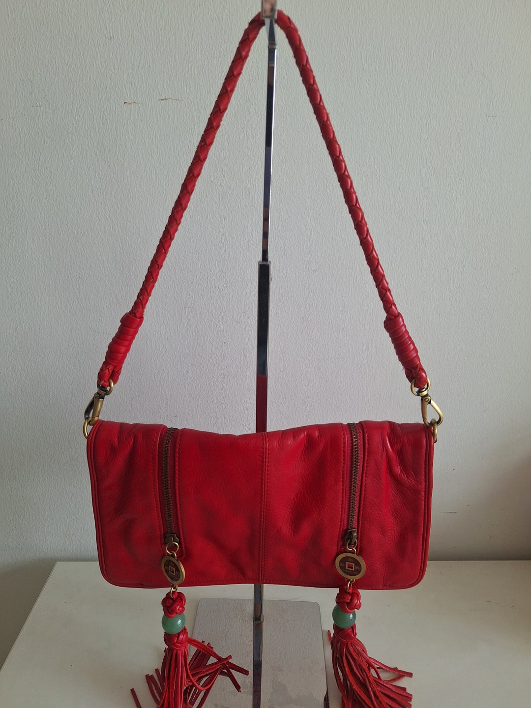 Vintage Shanghai Tang Oriental Leather Handbag New Zealand