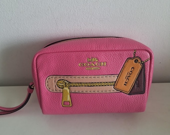 Coach Y2K Mini Signature C Optic Shimmery Baby Pink Silver