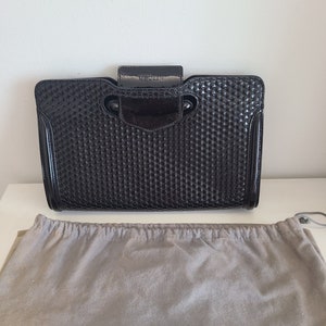 Vintage Authentische Alexander McQueen Lackleder Clutch