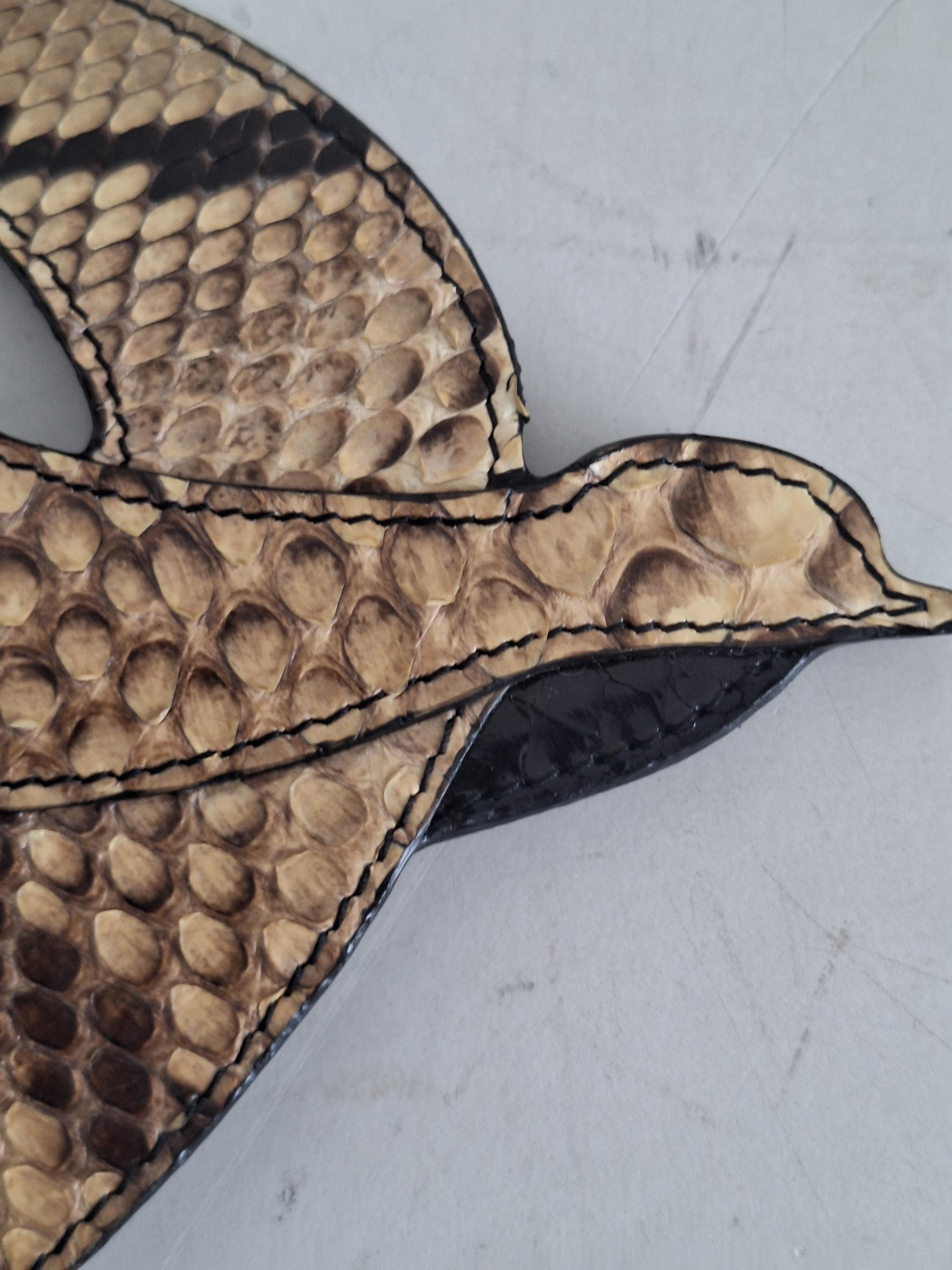 Super Rare Designer Miu Miu Large Leather Unisex Brooch