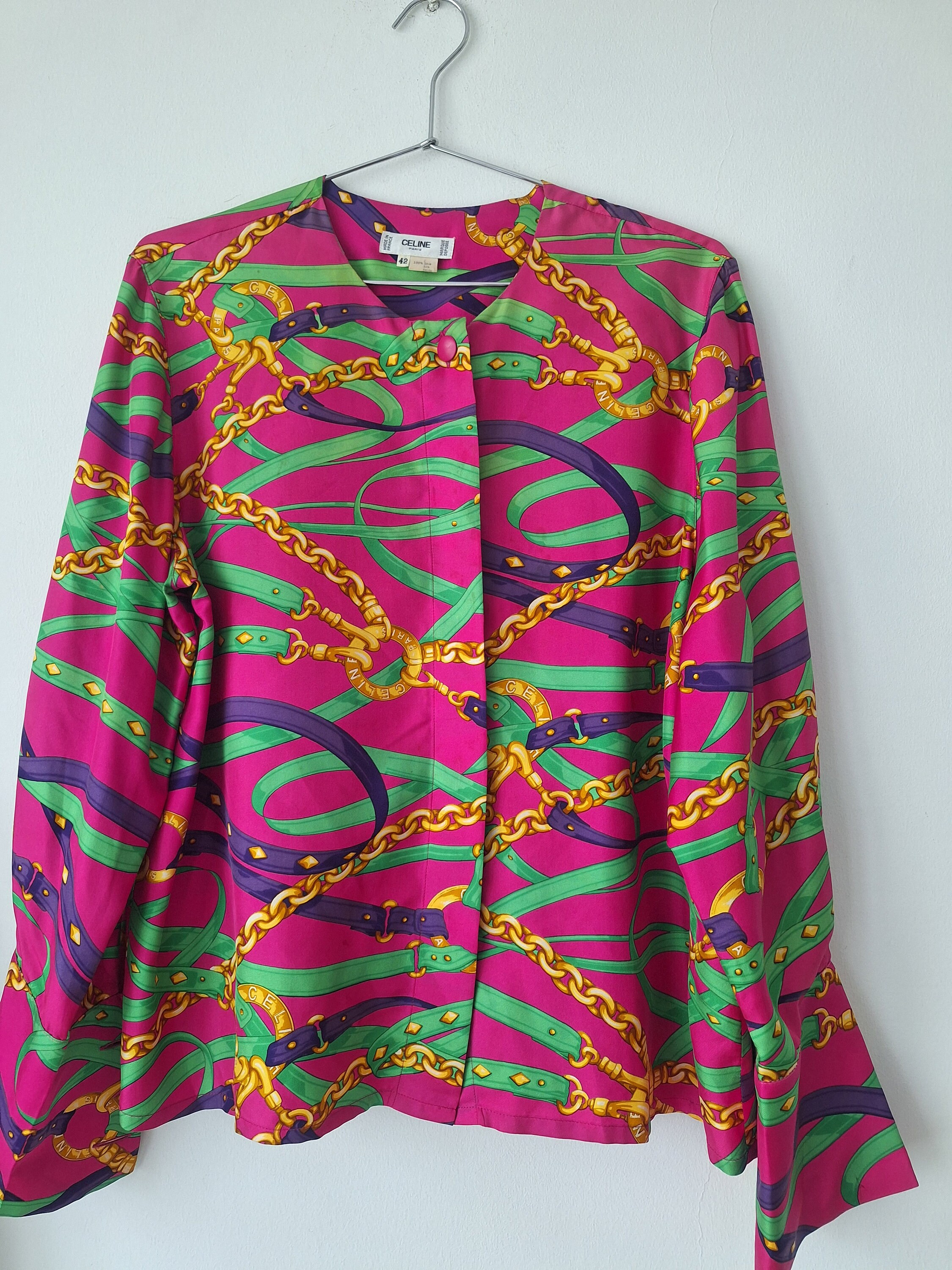 Rare Vintage Celine Colourful Silk Blouse - Etsy