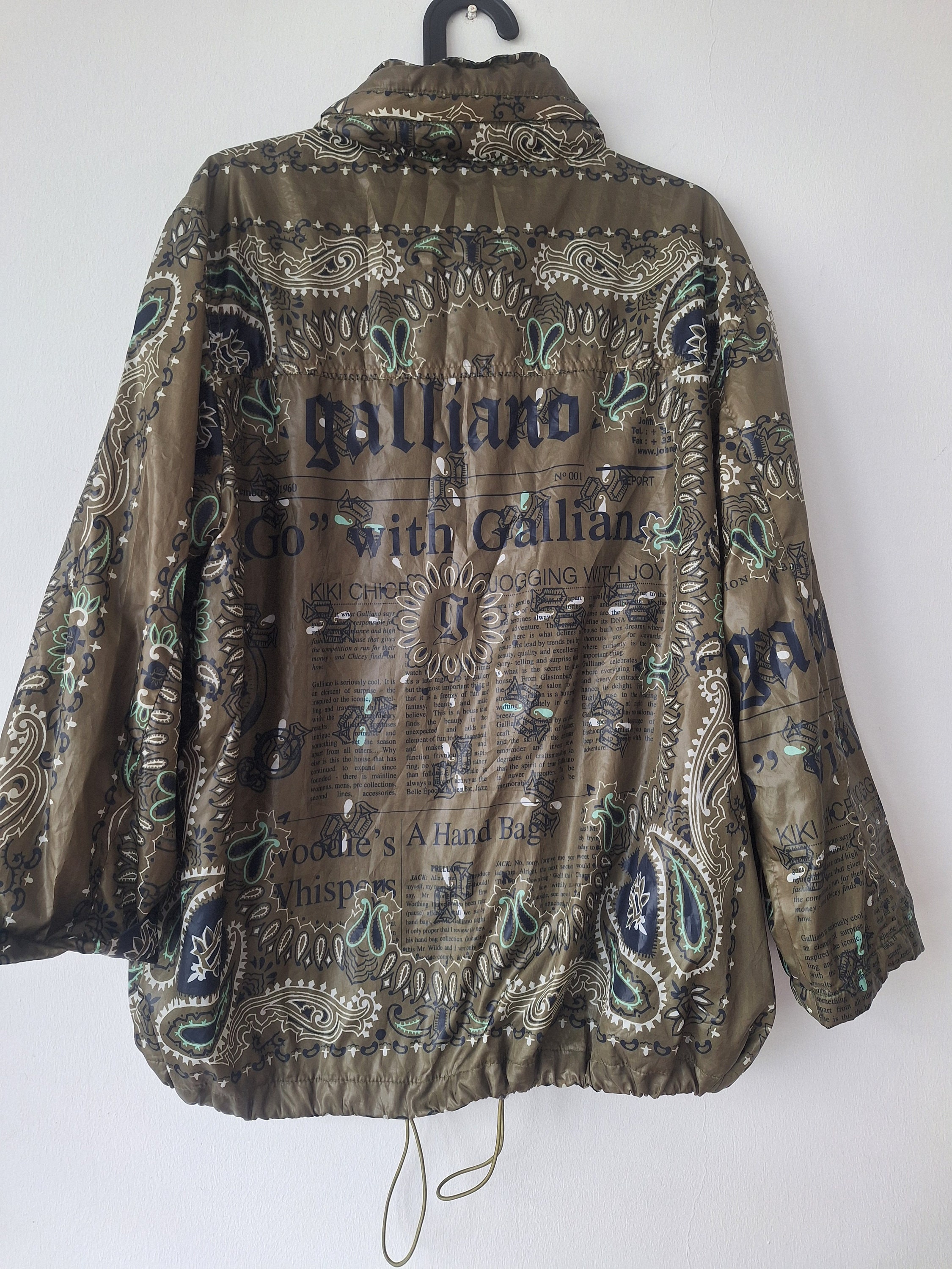 ジャケット・アウター galliano News Paper Military Jacket Super Rare John Galliano Unisex Newspaper Print Jacket - Etsy