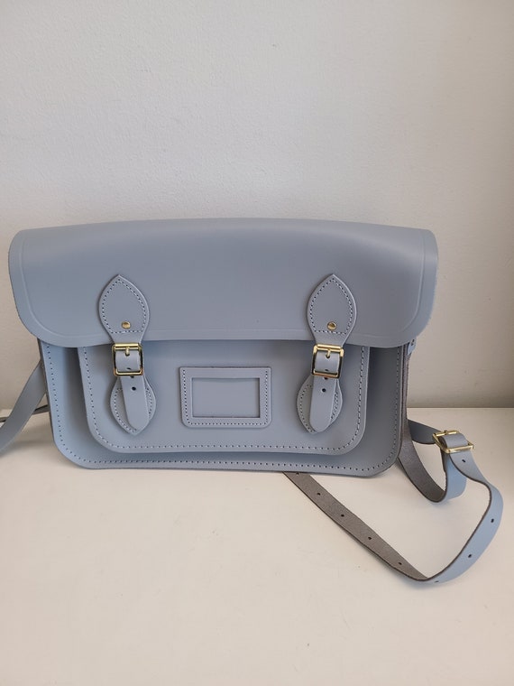DIANE M | Small leather satchel bag | Bleu de Chauffe — Calame Palma