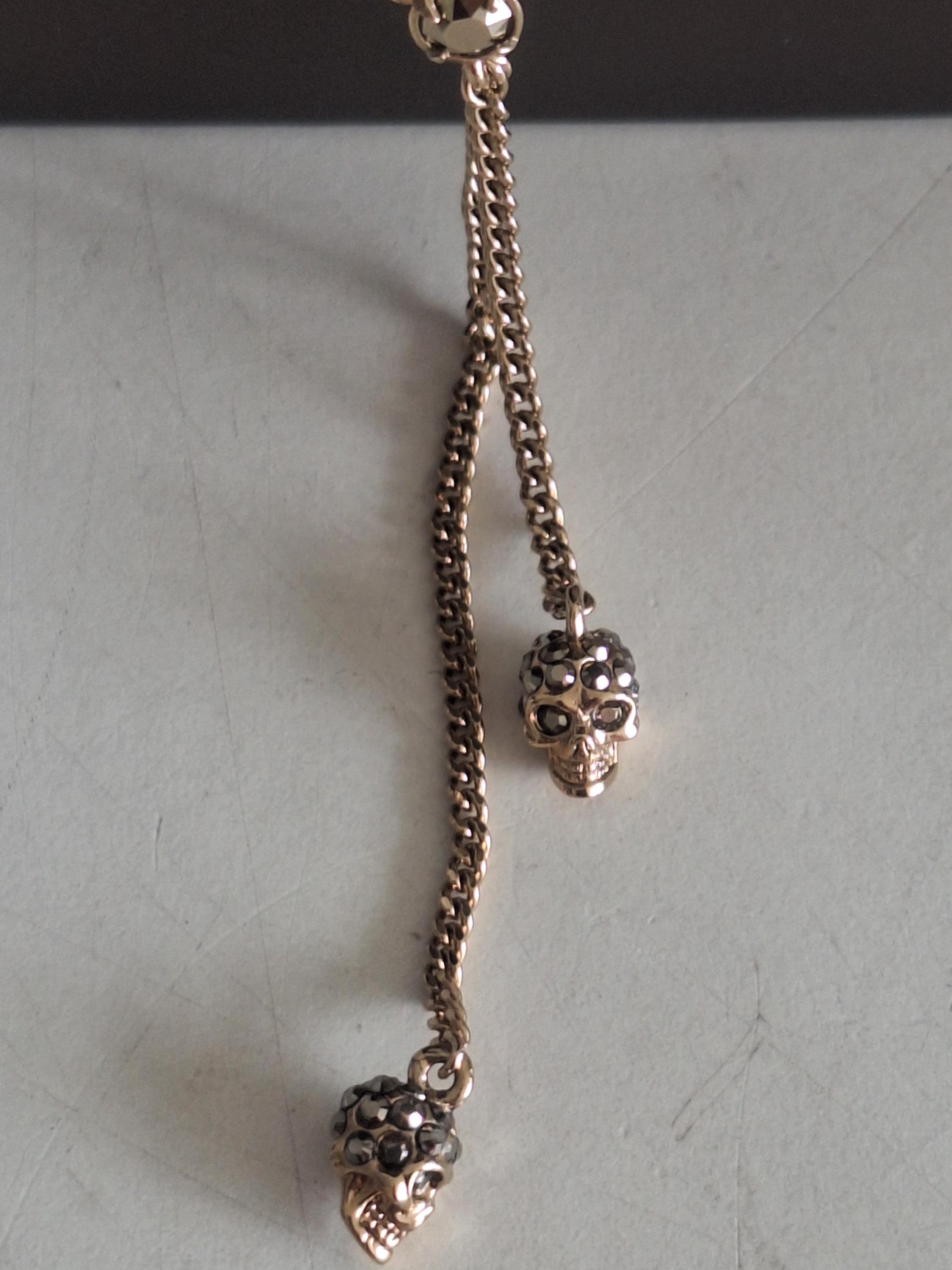 Alexander Mcqueen Unisex Double Wrap Long Skull Crystal
