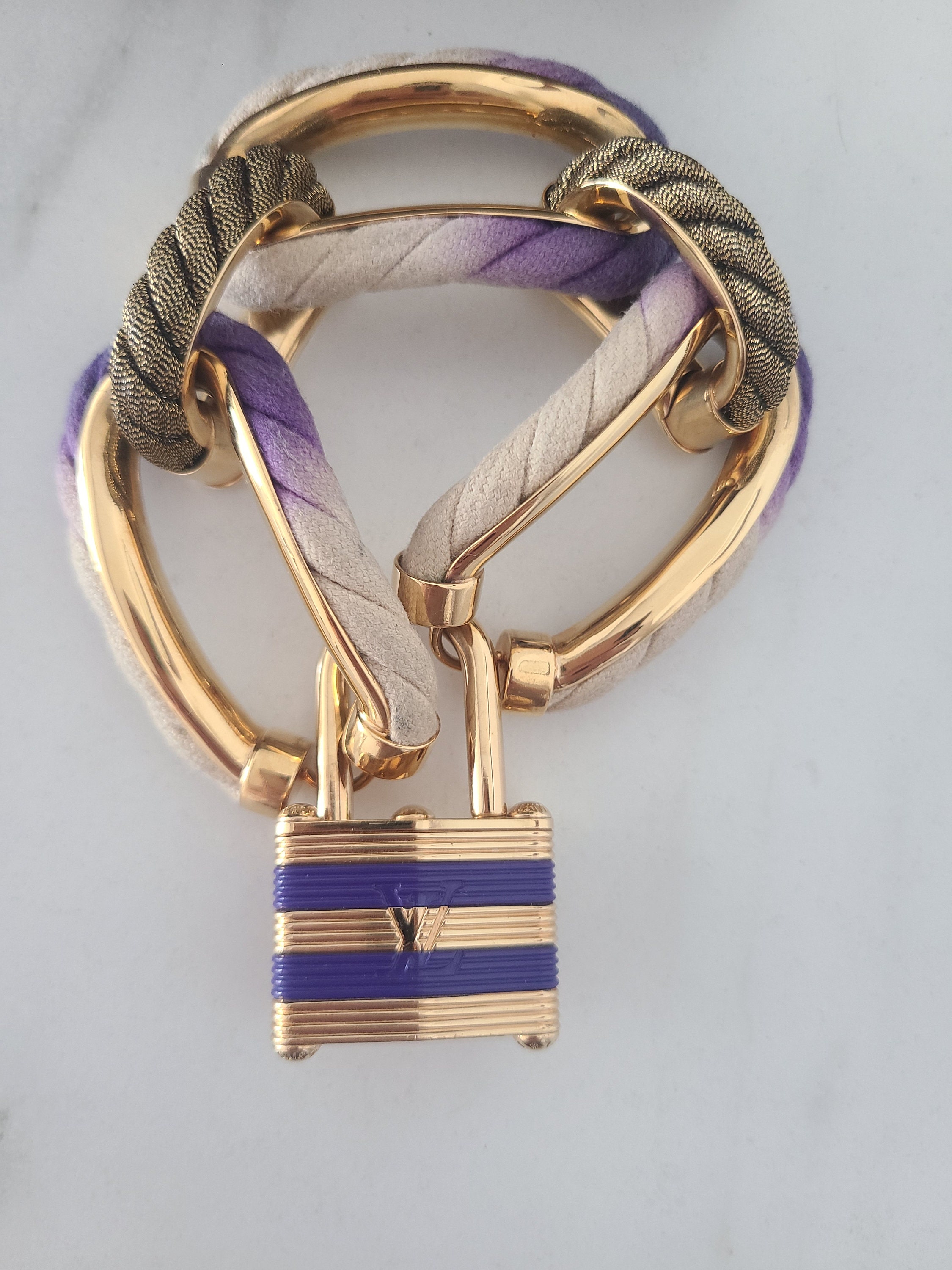 Louis Vuitton Monogram Double Keep It Twice Logo Lock Bracelet at