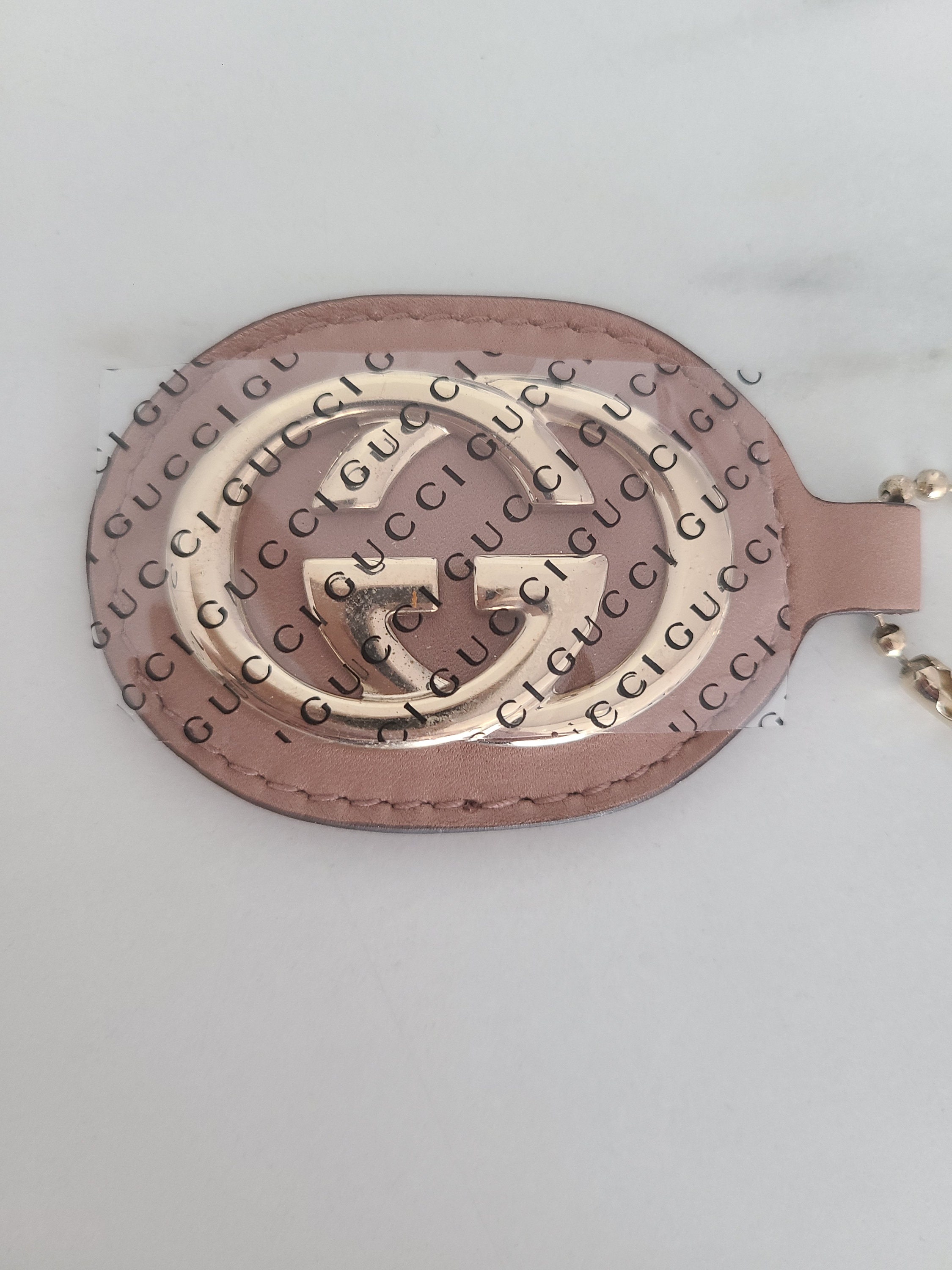 Gucci Keychain Ring Heart & Snake GG Leather Red Gold Bag Charm Keyring Key
