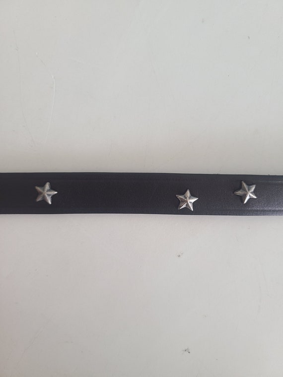 Vintage Rare Lanvin Star Crystal Leather Belt - image 4