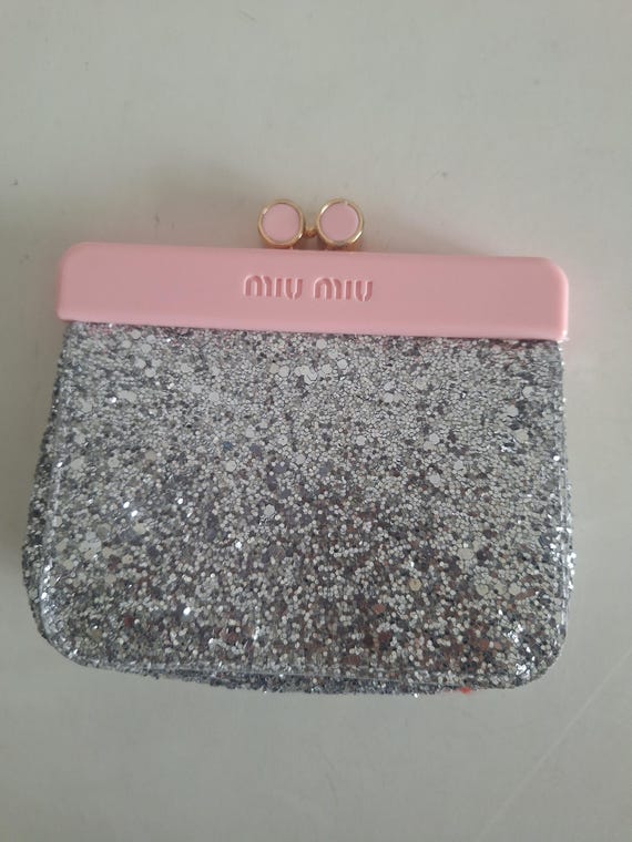 Miu Miu Glittering Kisslock Coin Pouch - Etsy Miu Miu Glittering Kisslock Coin Pouch - Etsy