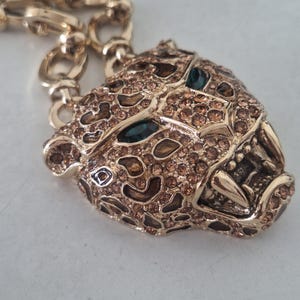 Rare Roberto Cavalli Crystal Panther Gold Long Necklace