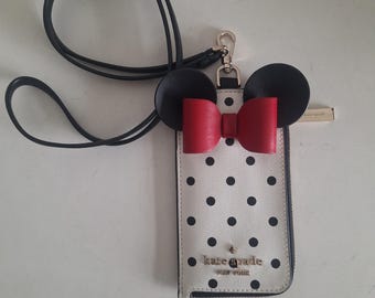キーホルダー・キーリング kate spade Disney Minnie Mouse Key WORU0324 Kate Spade Disney X Minnie Mouse Key Chain Charm Key Ring