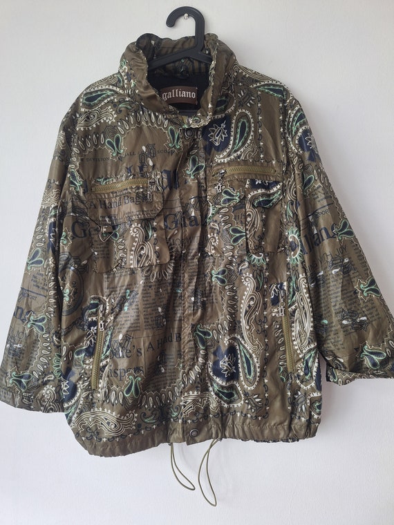 ジャケット・アウター JOHN GALLIANO NEWS PAPER JACKET John Galliano Newspaper Print Jacket, Size 36