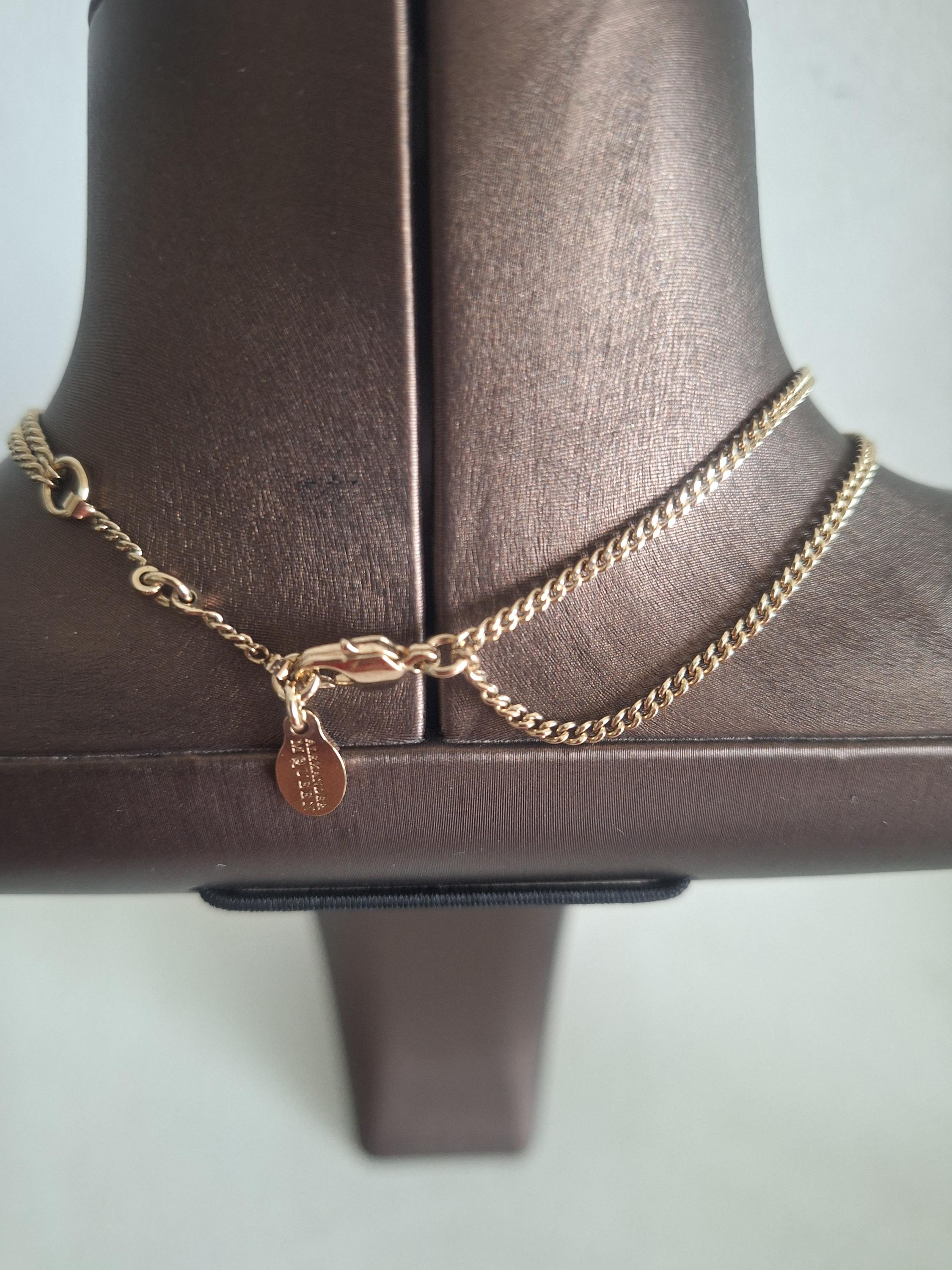 Alexander McQueen Double Wrap Skull Necklaceネックレス Alexander McQueen Gunmetal Double-Wrap Chain Skull Necklace