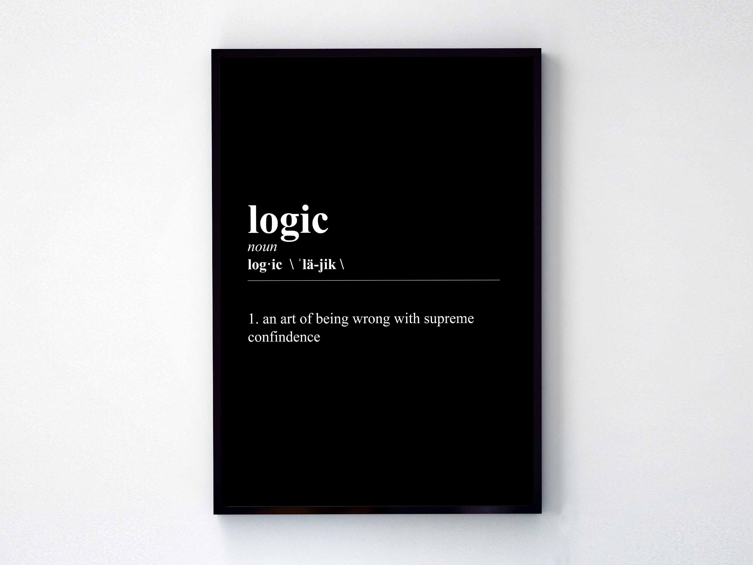 Logic noun funny definition poster motivation design modern Etsy