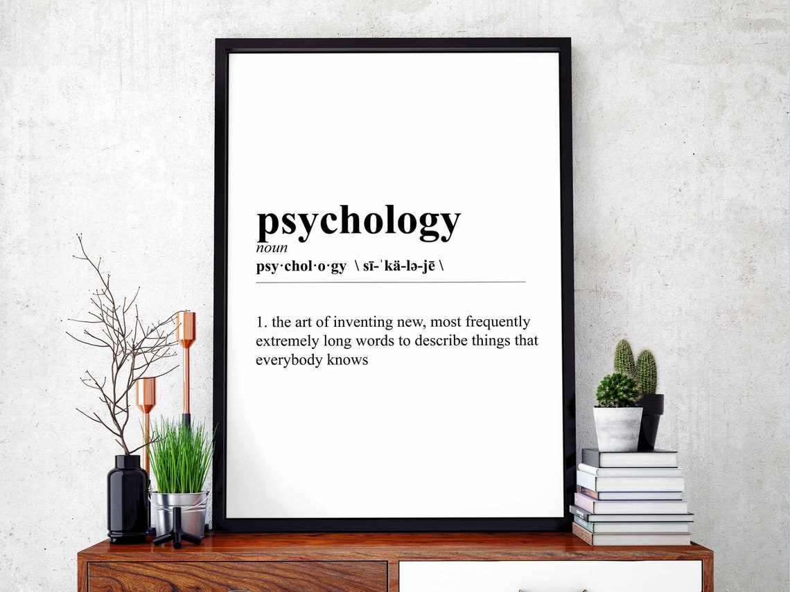 Psychology noun black white poster motivation design modern Etsy