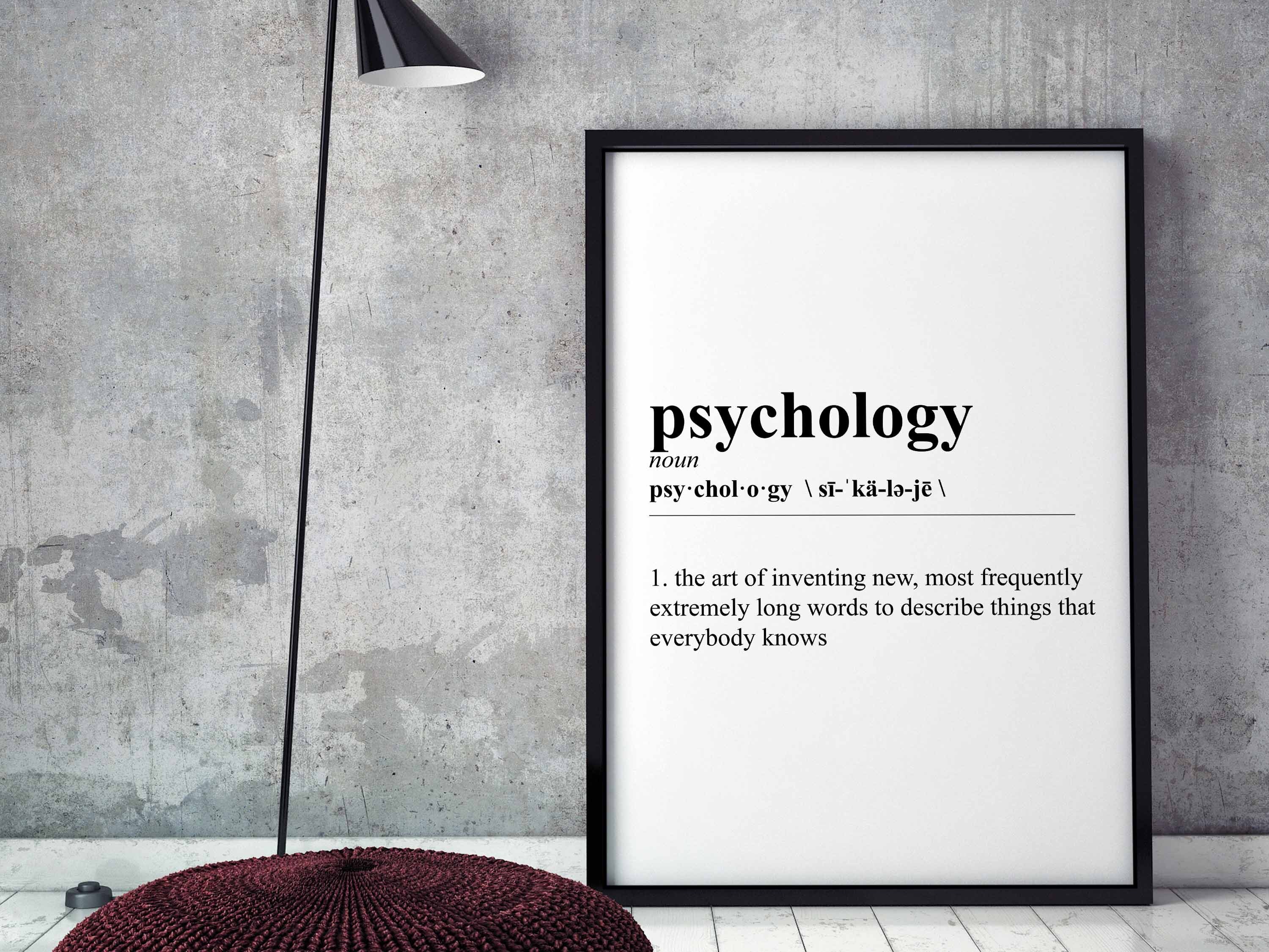 Psychology noun black white poster motivation design modern Etsy
