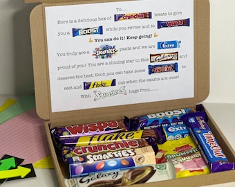 Revision Booster Treat Box / Personalised Exam Treats/ Exam Good Luck