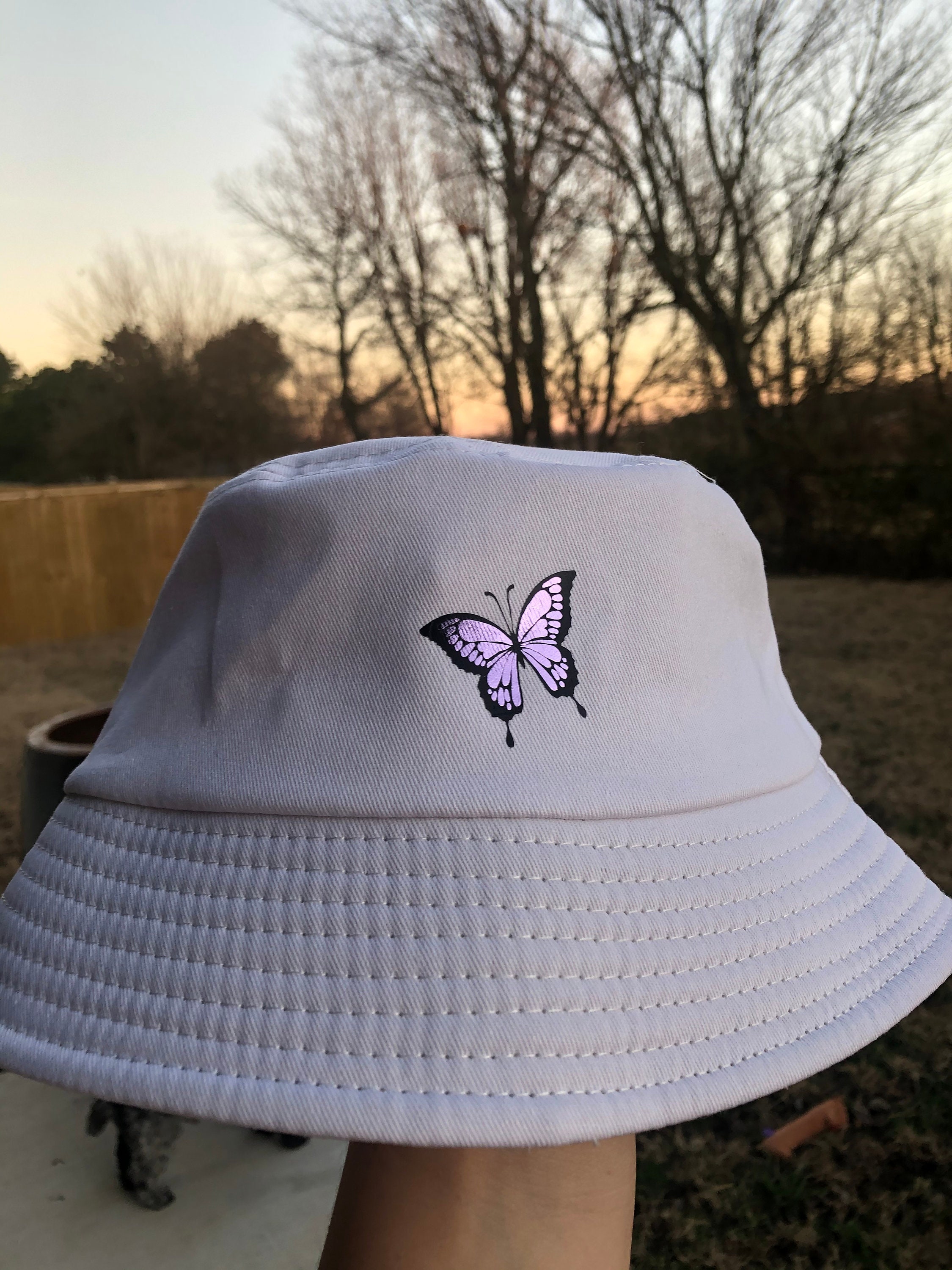 Foil Butterfly Bucket Hat - Etsy Ireland