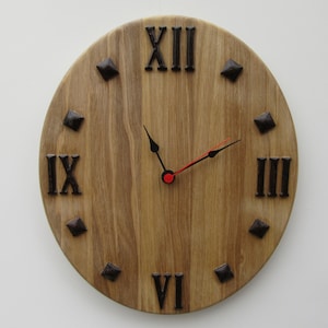 Wooden Wall Clock, Minimalist Wood Clock, Home Gift, Engraved Gift, Solid wood. Natural wood, Classic Wood Clock