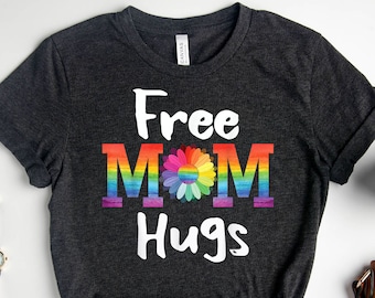 Free Mom Hugs, Love Is Love, Pride Flower Shirt, Bisexual Shirt, Equality Shirt, Queer Shirt, Funny Gay Pride Tank, LGBT Pride Gift