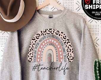 Teacher Life Sweatshirt, Teacher Sweatshirt Crewneck, Kindergarten Teacher Hoodie, Back to School Teacher Gift, Teacher Appreciation Shirt