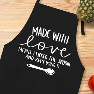 Personalized Apron, Custom Apron,  Personalize Apron, Made With Love, Kitchen Apron, Cooking Apron, Women Aprons, Cooking Gift