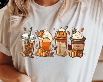 Pumpkin Spice Latte Shirt, Fall Coffee Shirt, Pumpkin Spice Tshirt, Halloween Pumpkin Latte Drink Cup, womens fall shirt, Fall PSL Shirt